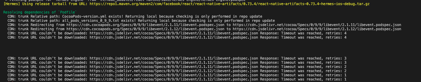 CDN: trunk URL couldn't be downloaded