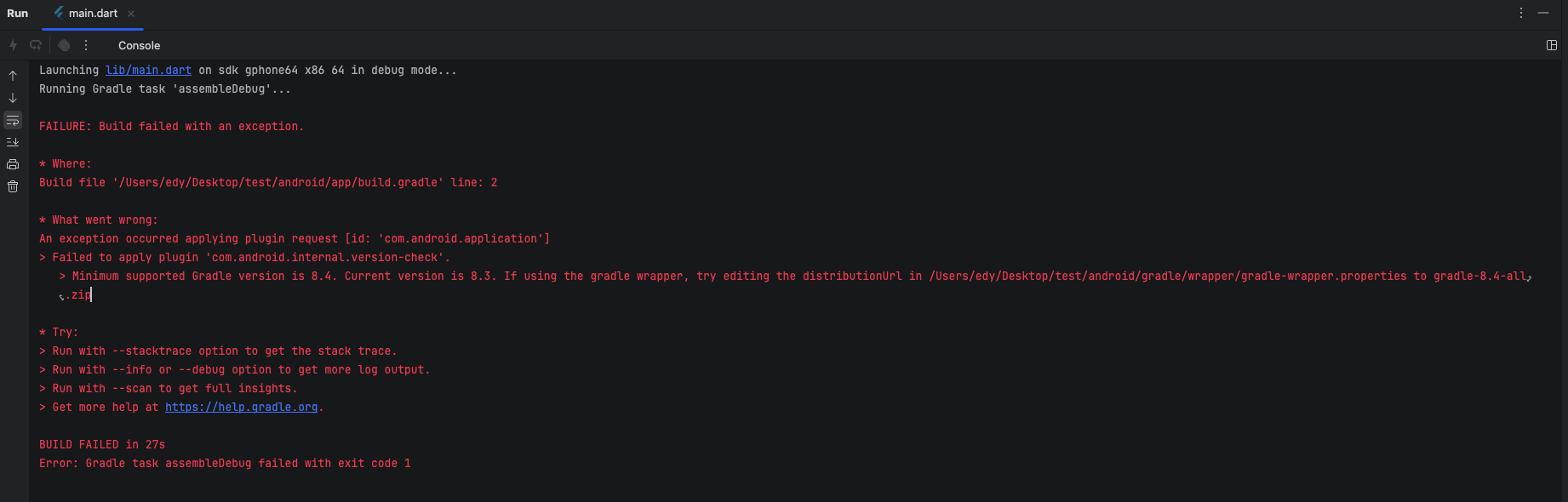 flutter gradle 8.4