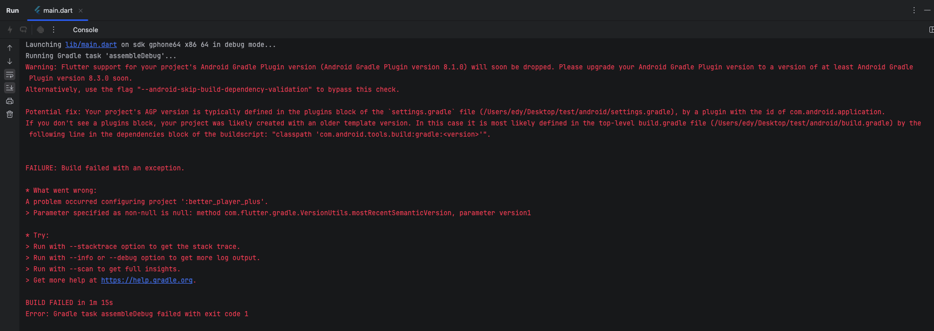 Parameter specified as non-null is null: method com.flutter.gradle.VersionUtils.mostRecentSemanticVersion, parameter....