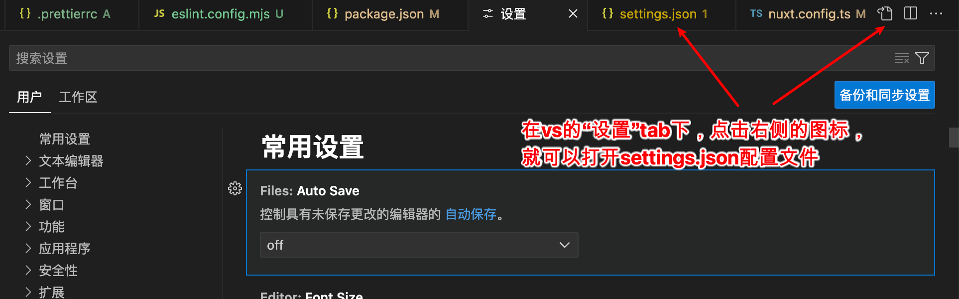 vs code的settings.json文件.png