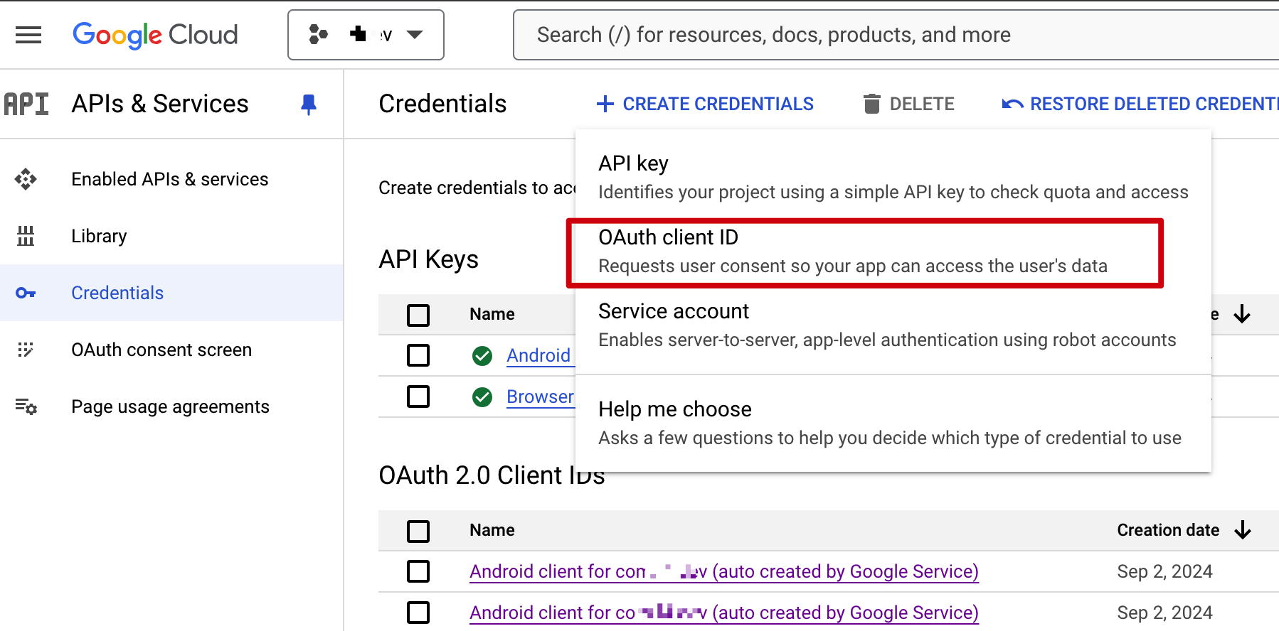 OAuth client ID