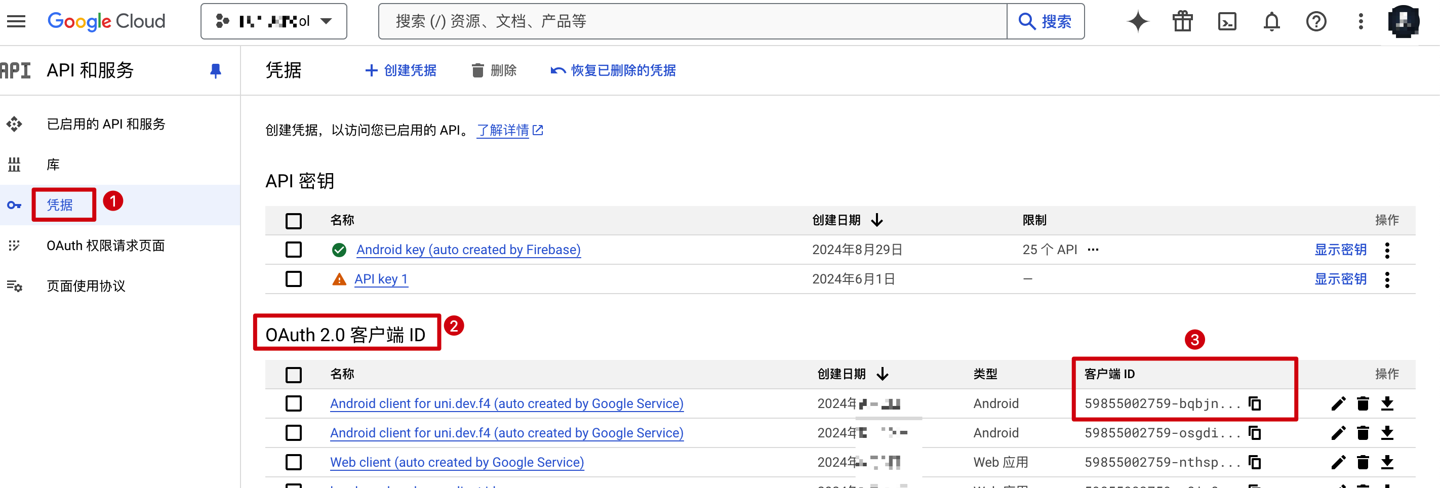 google console client id