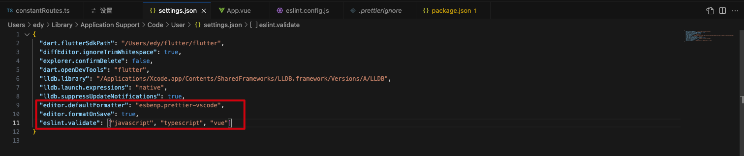 config prettier