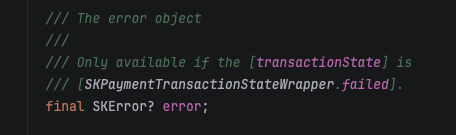 flutter SKError