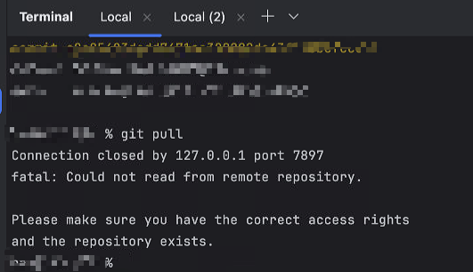 ssh -T git@github.com  Connection closed by 127.0.0.1 port 7897